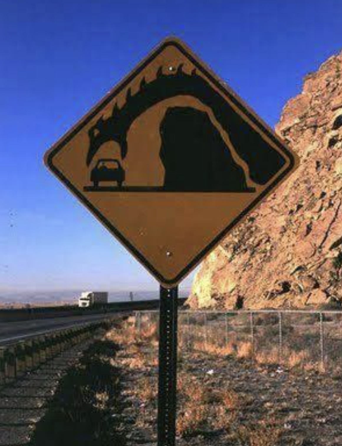 funny road signs monster